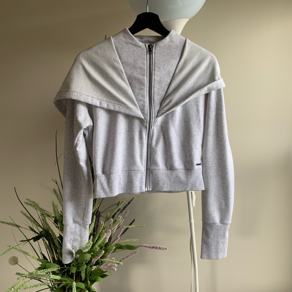athletic cropped jacket zip sweatshirt outerwear